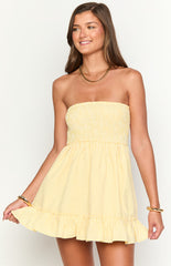 Yellow Bandeau Mini Dress
