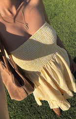Yellow Bandeau Mini Dress