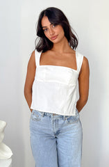 Sweet White Tie Back Top
