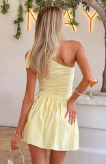 Yellow One Shoulder Mini Dress