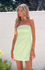 Green Strapless Mini Dress