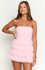 Baby Pink Tulle Mini Dress