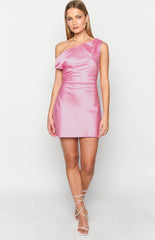 Hot Pink Satin Mini Dress