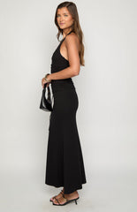 Black Scoop Neck Maxi Dress