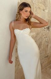 Cream Lace Bust Slip Midi Dress