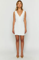 White Button Up Mini Dress