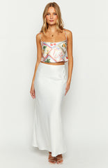 Vintage Floral Satin Crop Top