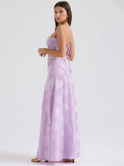 Chic Floral Textured Slip Maxi Dress