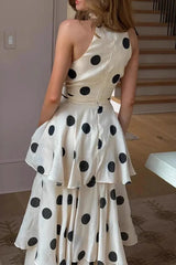 Polka Dot Print Tank Top and Maxi Skirt Set