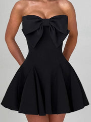 Sweet Bow-Tie Bandeau Mini Dress