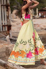 Resort Printed Sleeveless Midi Dress