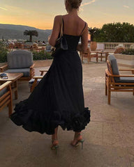 Chic Spaghetti Strap Midi Dress