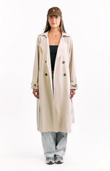 Cream Belted Trench Coat