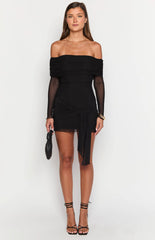 Black Off The Shoulder Mini Dress