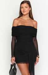 Black Off The Shoulder Mini Dress