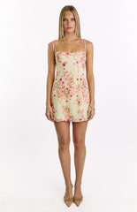 Yellow Floral Bloom Mini Dress