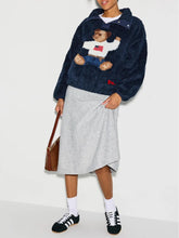 Teddy Bear Print Fleece Sweatshirt