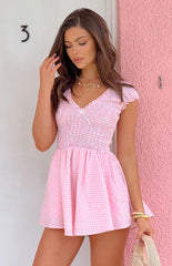 Pink Gingham Mini Dress