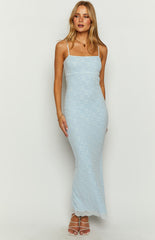 Baby Blue Lace Maxi Dress