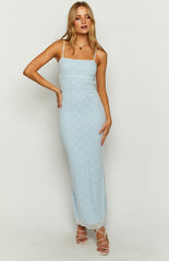 Baby Blue Lace Maxi Dress