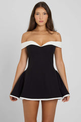 Black Off the Shoulder Mini Dress