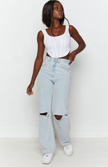 Light Blue Wide Leg Jeans