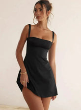 Minimal Satin Slip Mini Dress