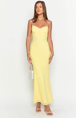 Yellow Backless Maxi Dress