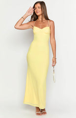 Yellow Backless Maxi Dress