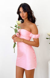 Light Pink Satin Mini Dress