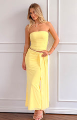 Yellow Slim Fit Maxi Skirt
