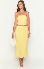 Yellow Slim Fit Maxi Skirt