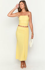 Yellow Slim Fit Maxi Skirt