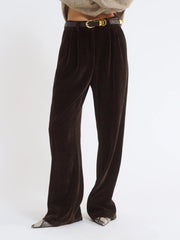 Retro Corduroy Wide Leg Pants Two Piece Set
