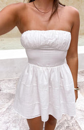 White Strapless Mini Dress
