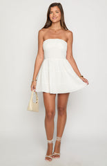 White Strapless Mini Dress