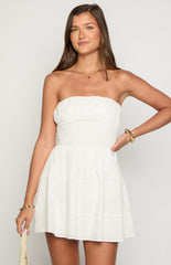 White Strapless Mini Dress