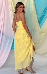 Yellow Strapless Maxi Dress