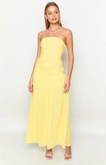 Yellow Strapless Maxi Dress