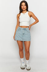 Light Wash Denim Skort