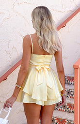 Butter Yellow Ruffle Mini Dress