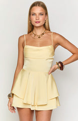 Butter Yellow Ruffle Mini Dress
