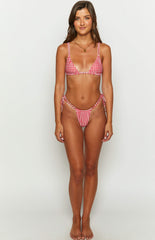 Red Gingham Triangle Bikini Sets