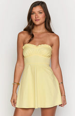 Yellow Bandeau Mini Dress