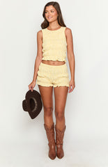 Chic Yellow Smocked Top