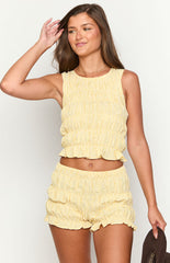 Chic Yellow Smocked Top