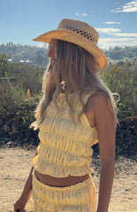 Chic Yellow Smocked Top