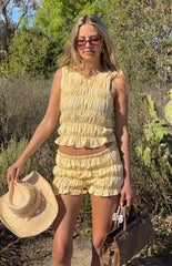 Chic Yellow Smocked Top