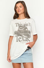 This Ain't Texas White Oversized Tee