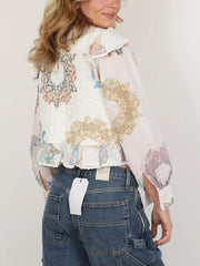 Vintage Floral Ruffled Blouse